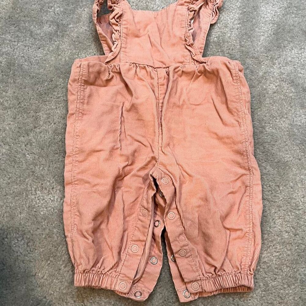 Carter-s Baby romper, corduroy baby overalls, ruffle details, shoulder straps 6m